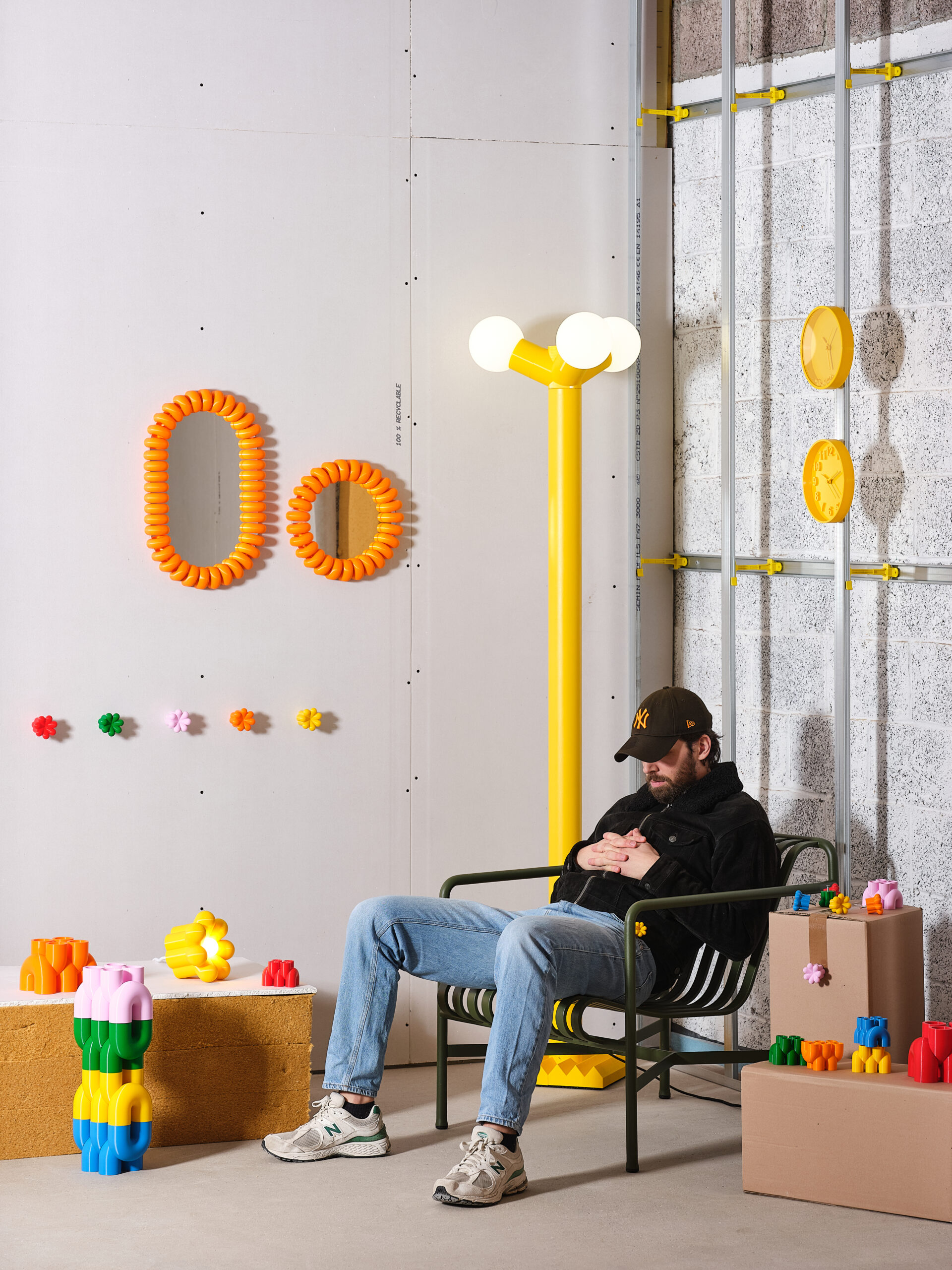 Benjamin Decle designer lille impression 3D 3D print poignée patere horloge lampe bougeoir couleur forme tubulaire